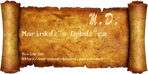 Marinkás Debóra névjegykártya